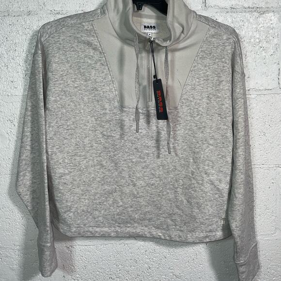 Bass Outdoor Women's  Batona French Terry Half Zip Sweatshirt grey medium - Picture 6 of 8